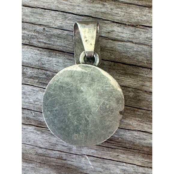 Sterling Silver 925 Larimar Round Pendant With Bail For Necklace Jewelry - Picture 3 of 9
